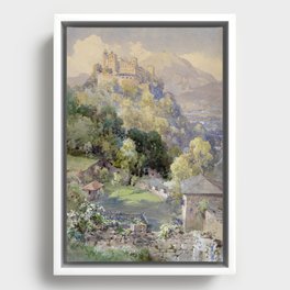 Overlooking the Hohenwerfen Fortress in Salzburg by Edward Theodor Compton Framed Canvas