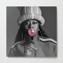 Bubble Gum Missy Elliott Humour Pop Art.jpg Metal Print