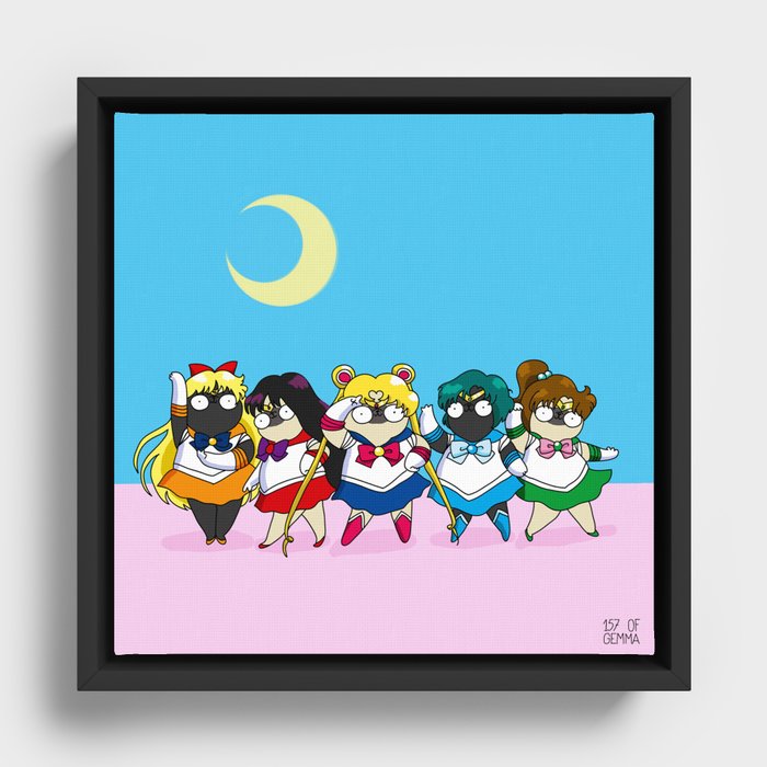 Sailor pugs Framed Canvas