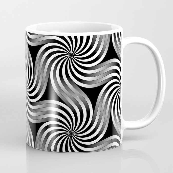Hexagon Swirls Black & White Coffee Mug