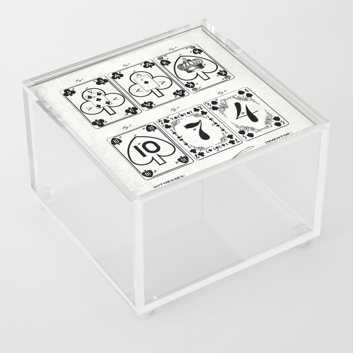 Playing cards old patent Acrylic Box