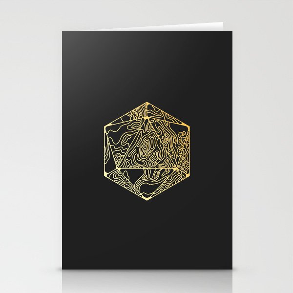 Gold Icosahedron Stationery Cards