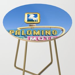 Palomino Motel - Route 66 Vintage Sign Photography Side Table