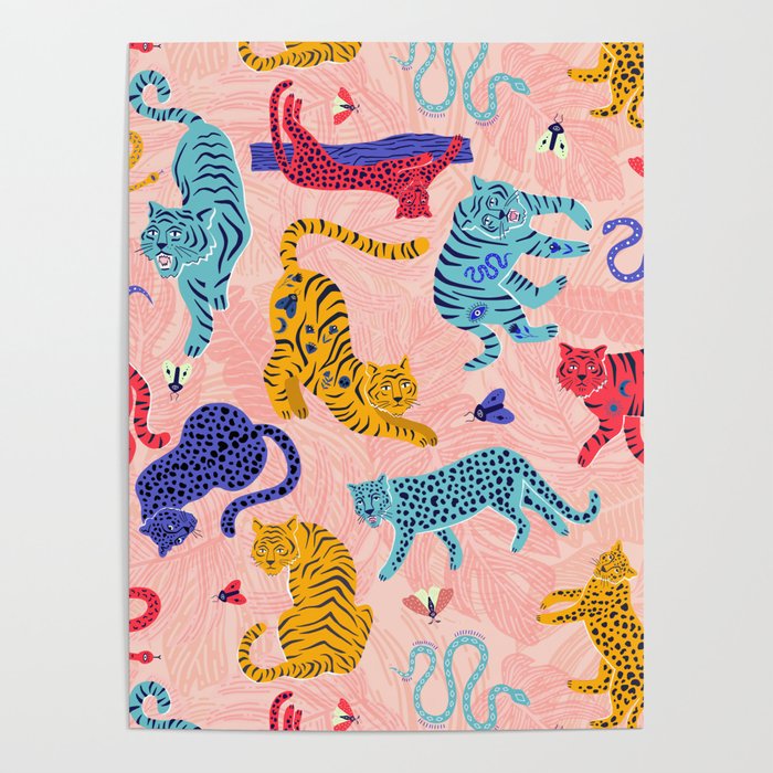 Here Little Kitty - Tigers and Leopards Poster