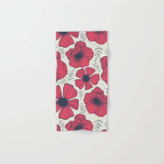 Raspberry Flowers Hand & Bath Towel
