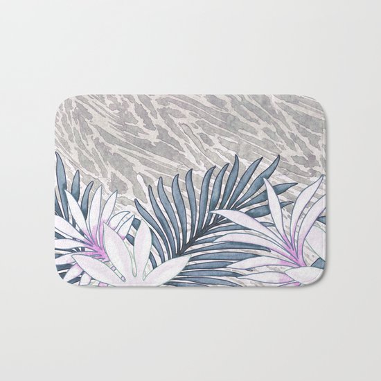 Denim Blooms Forever Bath Mat