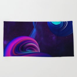 Neon twisted space #3 Beach Towel