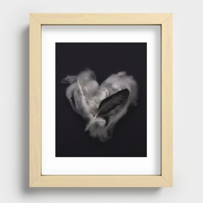 Heart and Feather Recessed Framed Print