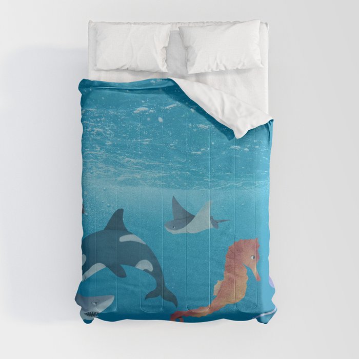 Beautiful Deep Sea Fish Comforter