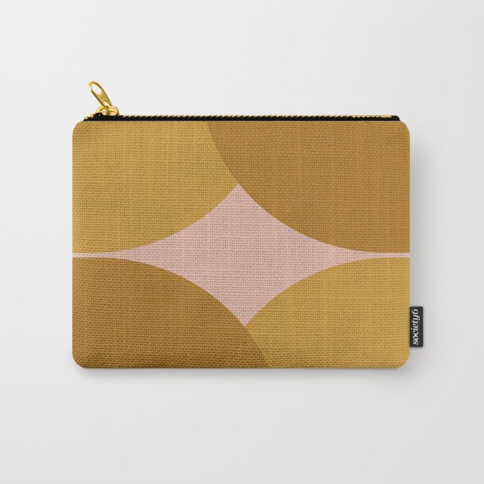 Mustard Yellow Mid-Century Modern Semi-Circles Arches Carry-All Pouch