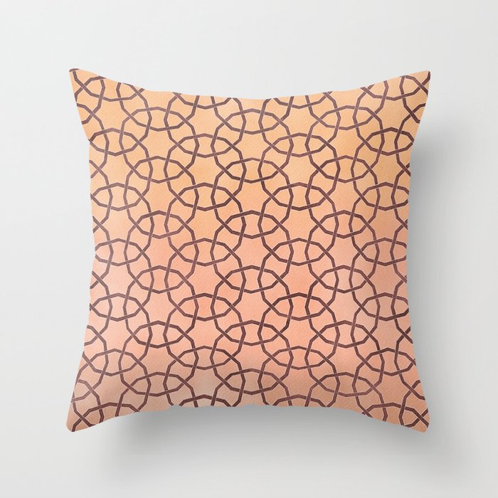 Pink geometric watercolor Throw Pillow