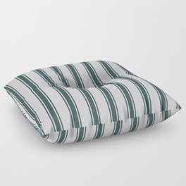 [ Thumbnail: Light Grey and Dark Slate Gray Colored Lines/Stripes Pattern Floor Pillow ]