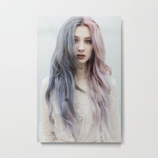 Pink green Metal Print