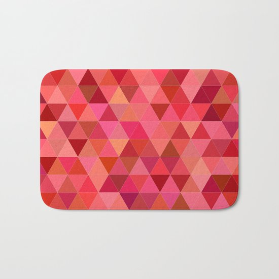 Red triangle tiles Bath Mat