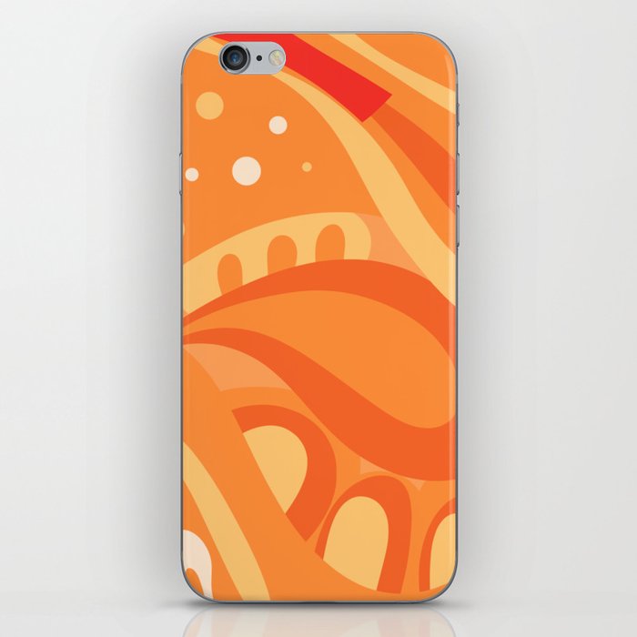 So Trippy Retro Psychedelic Abstract Pattern 2 in Orange Tangerine Tones iPhone Skin