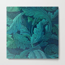 William Morris Acanthus Peacock Teal Vintage Pattern Metal Print | Homedecor, Arts And Crafts, William Morris, Painting, Style, Leaves, Morris, Nature, Wallpaper, Patterns 