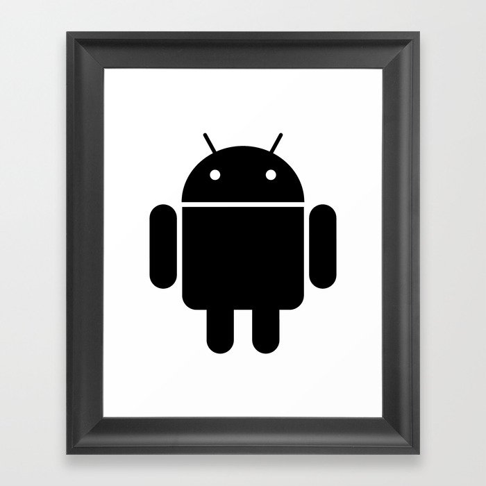Black Android robot Framed Art Print