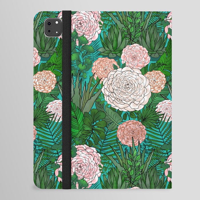 Camellia Blooms in a Lush Desert Garden  iPad Folio Case