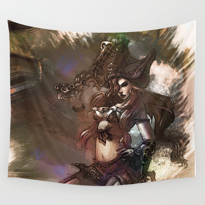 League Of Legends Miss Fortune Wall Tapestry By Naumovski