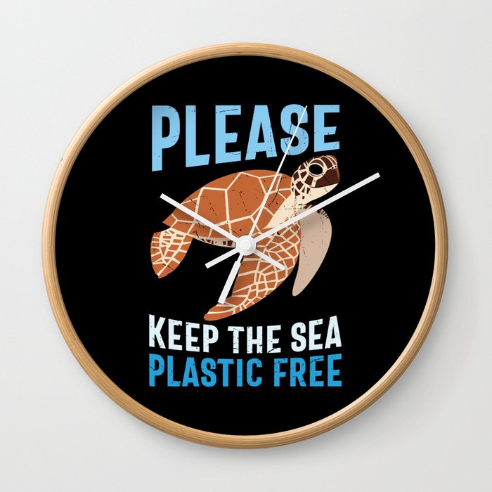Please Keep The Sea Plastic Free Wall Clock