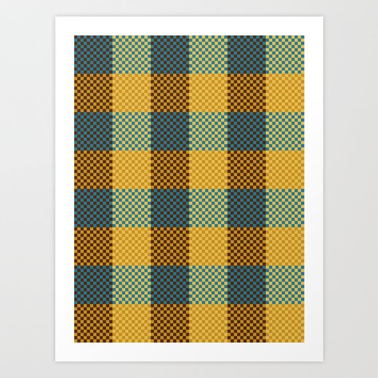 Pixel Plaid - Winter Walk Art Print
