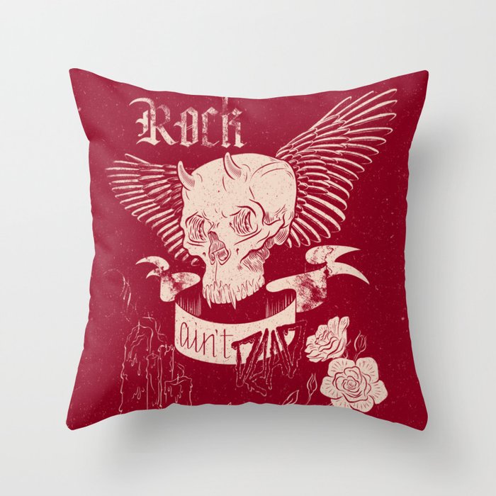 Rock 'n' Roll RED Throw Pillow