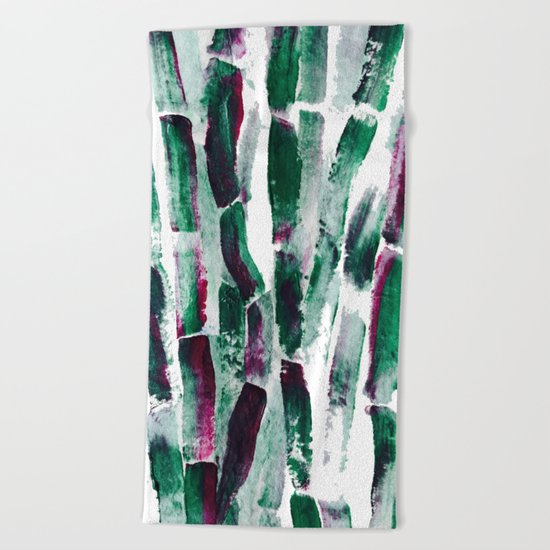 Greenery and Purple Art Sugar Cane Beach Towel