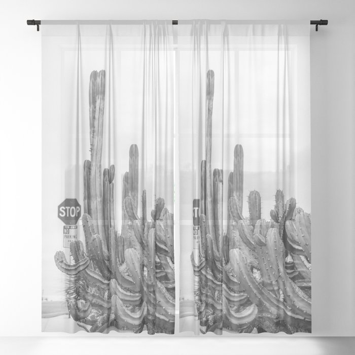 Hermosa Beach Black and White Sheer Curtain