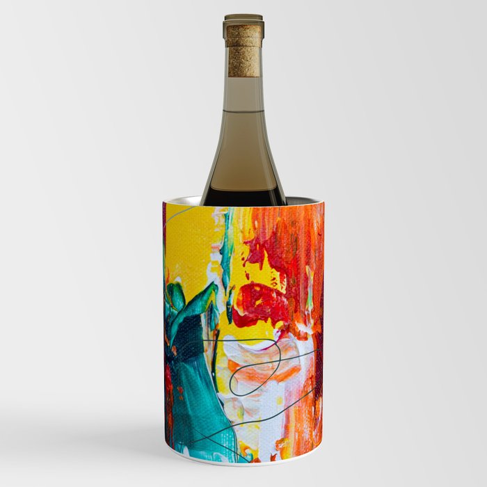 Mid Century Colorful Abstract Wine Chiller