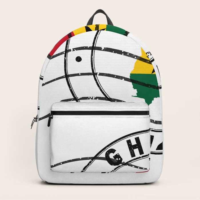 Map of Ghana, Postal Passport Stamp, Travel Stamp Backpack by