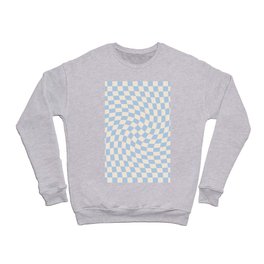 Check II - Baby Blue Twist — Checkerboard Print Crewneck Sweatshirt