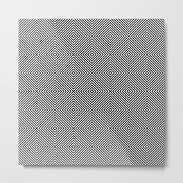 Op-Art Black And White Trippy Psychedelic Pattern 4 Metal Print