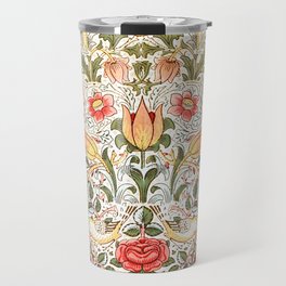 Tudor Rose by William Morris 1883 Antique Vintage Victorian Jugendstil Art Nouveau Retro Pattern Travel Mug