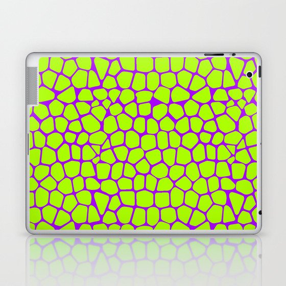 Neon Green Purple Giraffe Pattern Laptop & iPad Skin