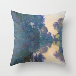 Claude Monet "Morning on the Seine near Giverny" Throw Pillow