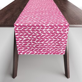 Hand Knit Hot Pink Table Runner