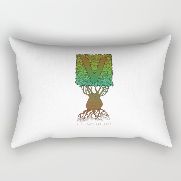 Leafy V: The Leafy Alphabet Rectangular Pillow