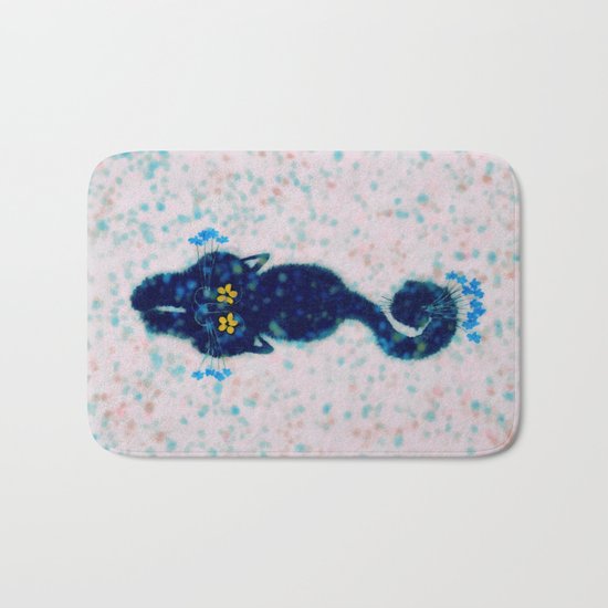 Black cat Bath Mat