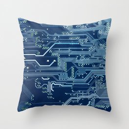 Electronic circuit board Throw Pillow