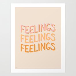 Feelings Hand Lettering Art Print