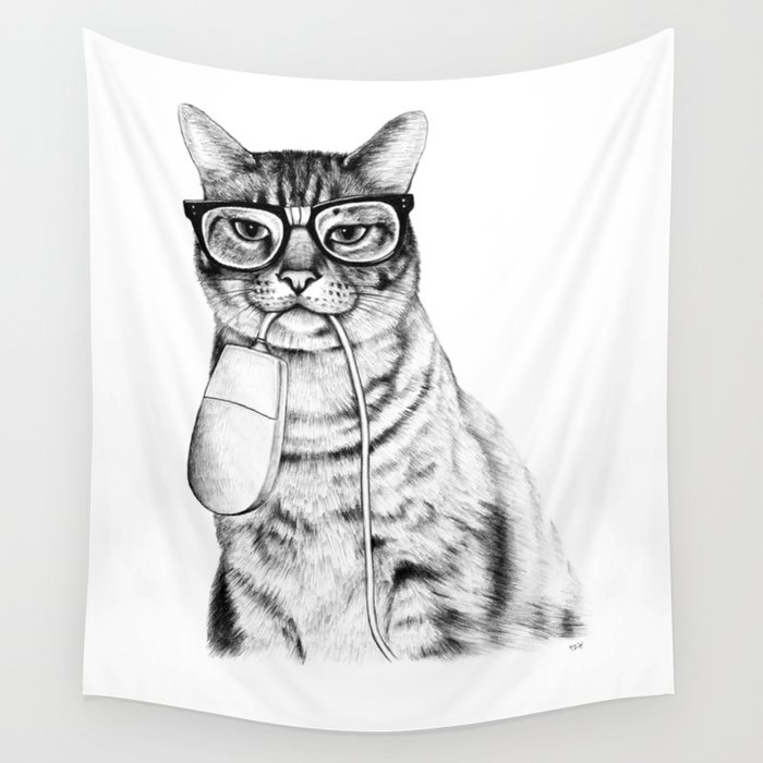 Mac Cat Wall Tapestry