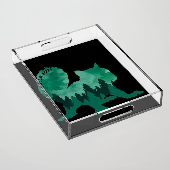 Environmental Protection Squirrel Climate Change Acrylic Tray