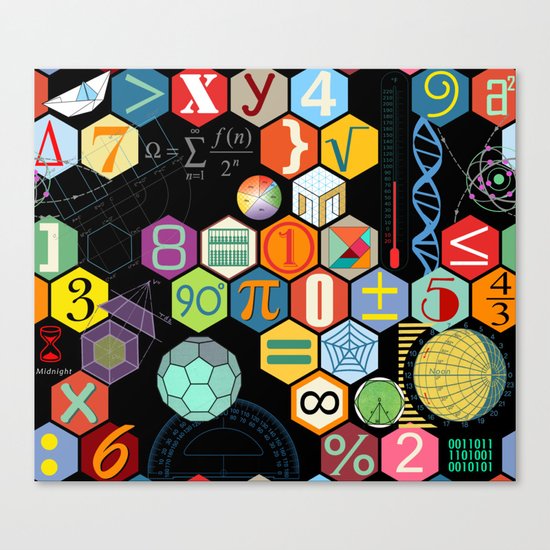 Math in color Black B Canvas Print