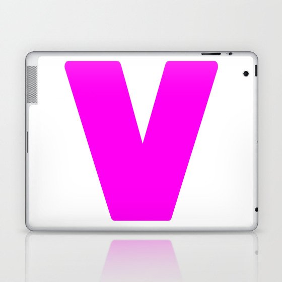 V (Magenta & White Letter) Laptop & iPad Skin