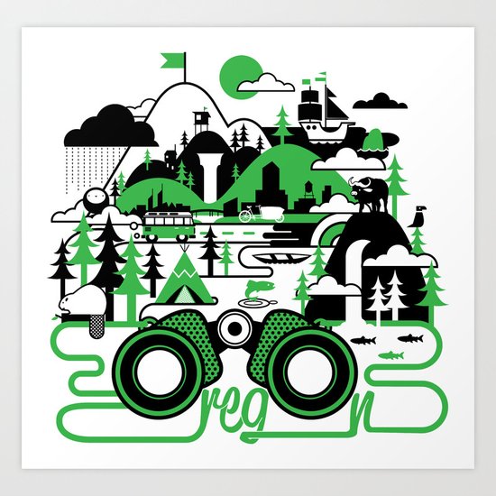 O is for Oregon Art Print