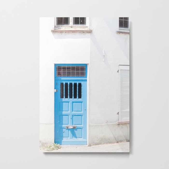 Belgian Blue Door Metal Print