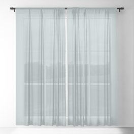 Airy Light Pastel Blue Gray / Grey Solid Color Pairs To Sherwin Williams Niebla Azul SW 9137 Sheer Curtain