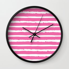  VALENTINE COLORFUL RAINBOW SWEETHEART ROMANTIC MODERN LOVE VINTAGE WATERCOLOR CUTE HEARTS PINK Wall Clock