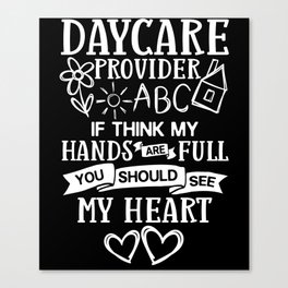 Daycare Provider Thank You Childcare Babysitter Canvas Print