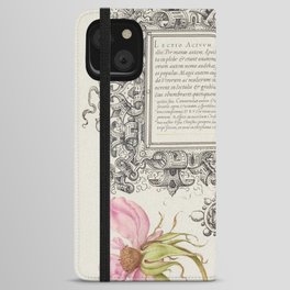 Vintage calligraphic floral art iPhone Wallet Case